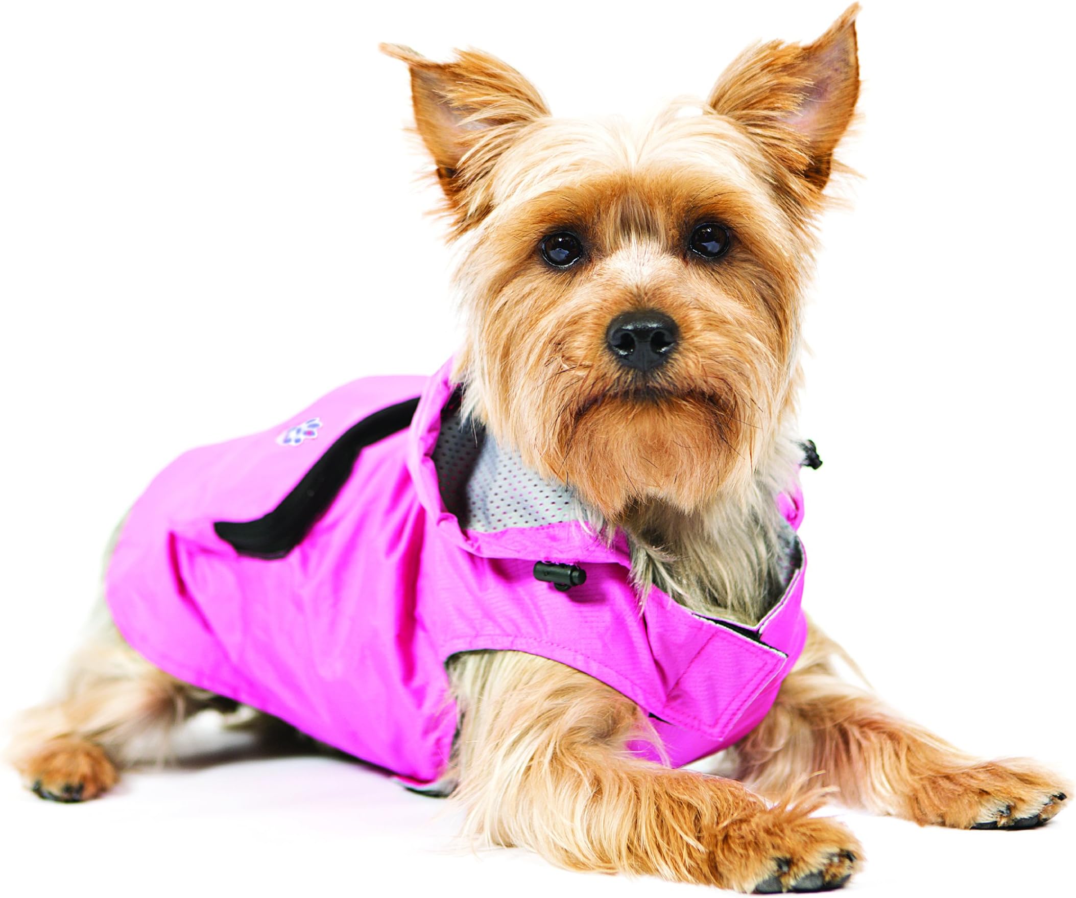 Canada Pooch Pacific Poncho Rain Coat, Size 10 W, Pink, dog coat