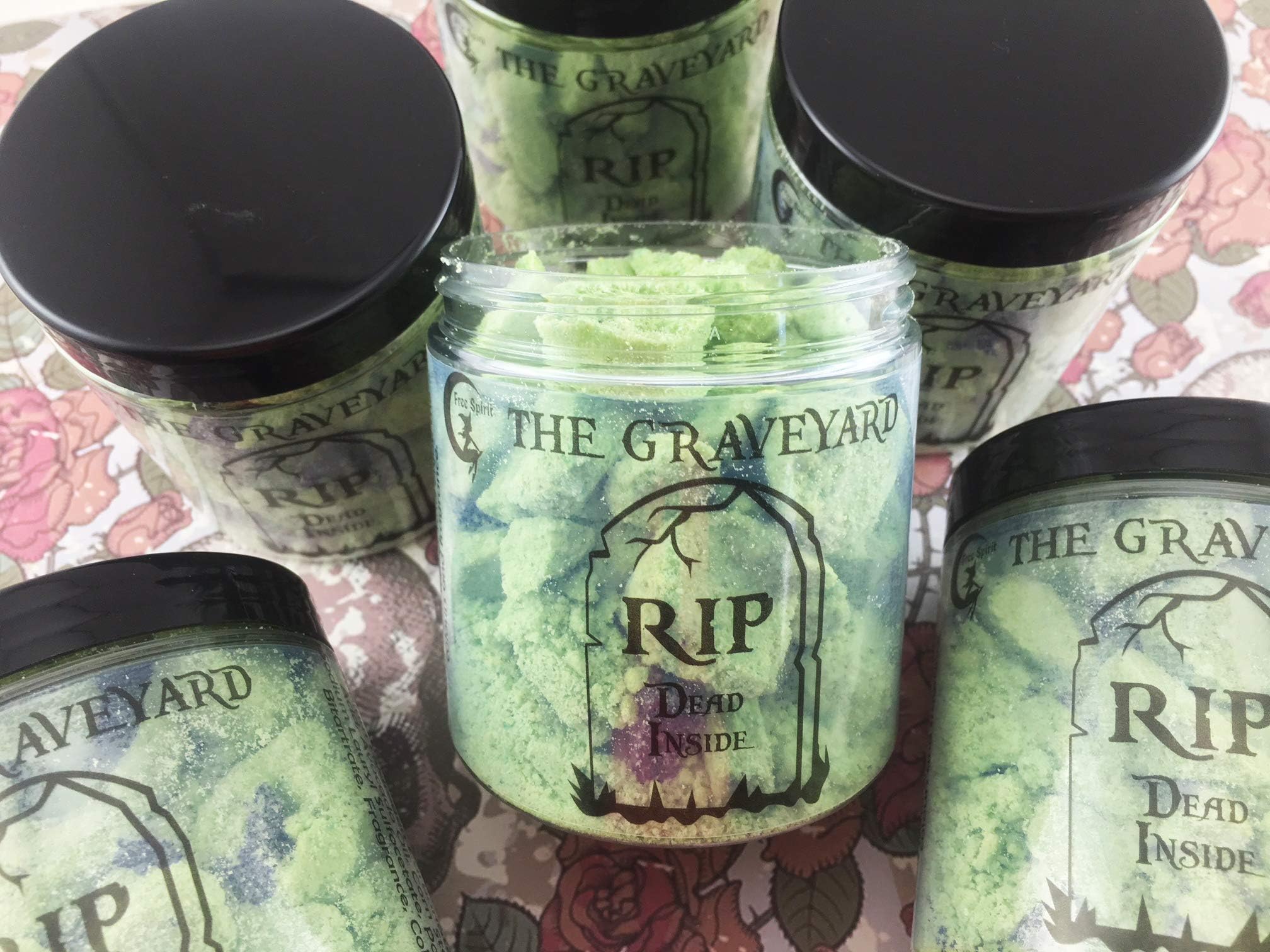 Dead Inside Graveyard Coffin Bath Bomb Pieces | Black Bath Bomb | Horror Bath Bomb | Gothic Bath Bomb | Free Spirit Bath and Body
