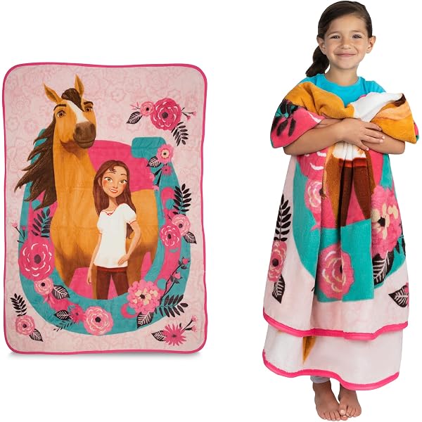 Pyjama DreamWorks Spirit Riding Free - Fille - Manches Longues - Imprimé Cheval Et Fleurs Pailletées