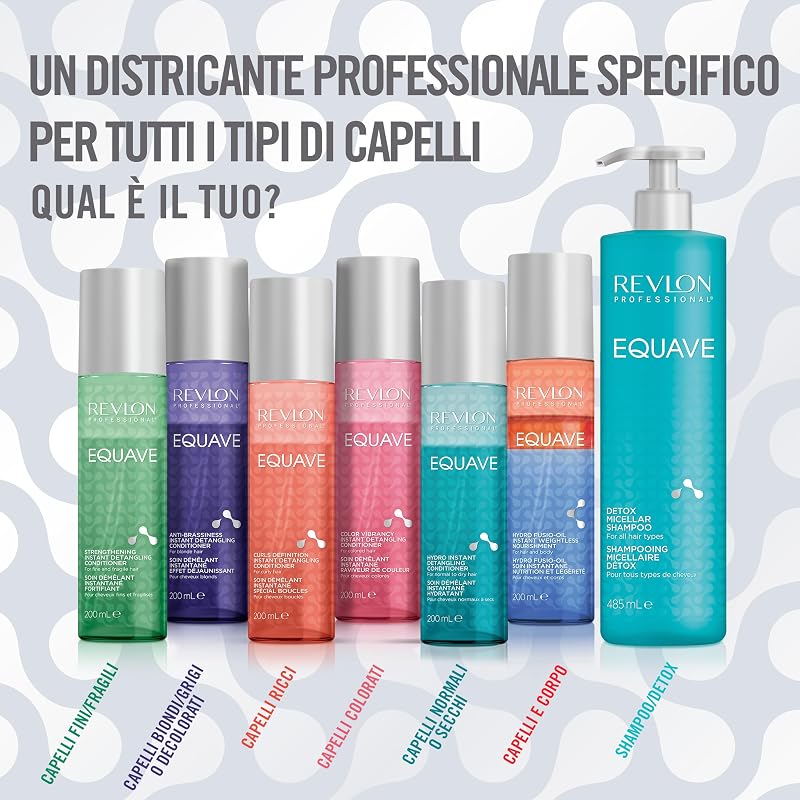 Equave Detox Micellar Shampoo For All Hair Types, Shampoo Micellare, Shampoo Detox, Detergente, Arricchito Con Cheratina, Per Tutti I Capelli – 485ml