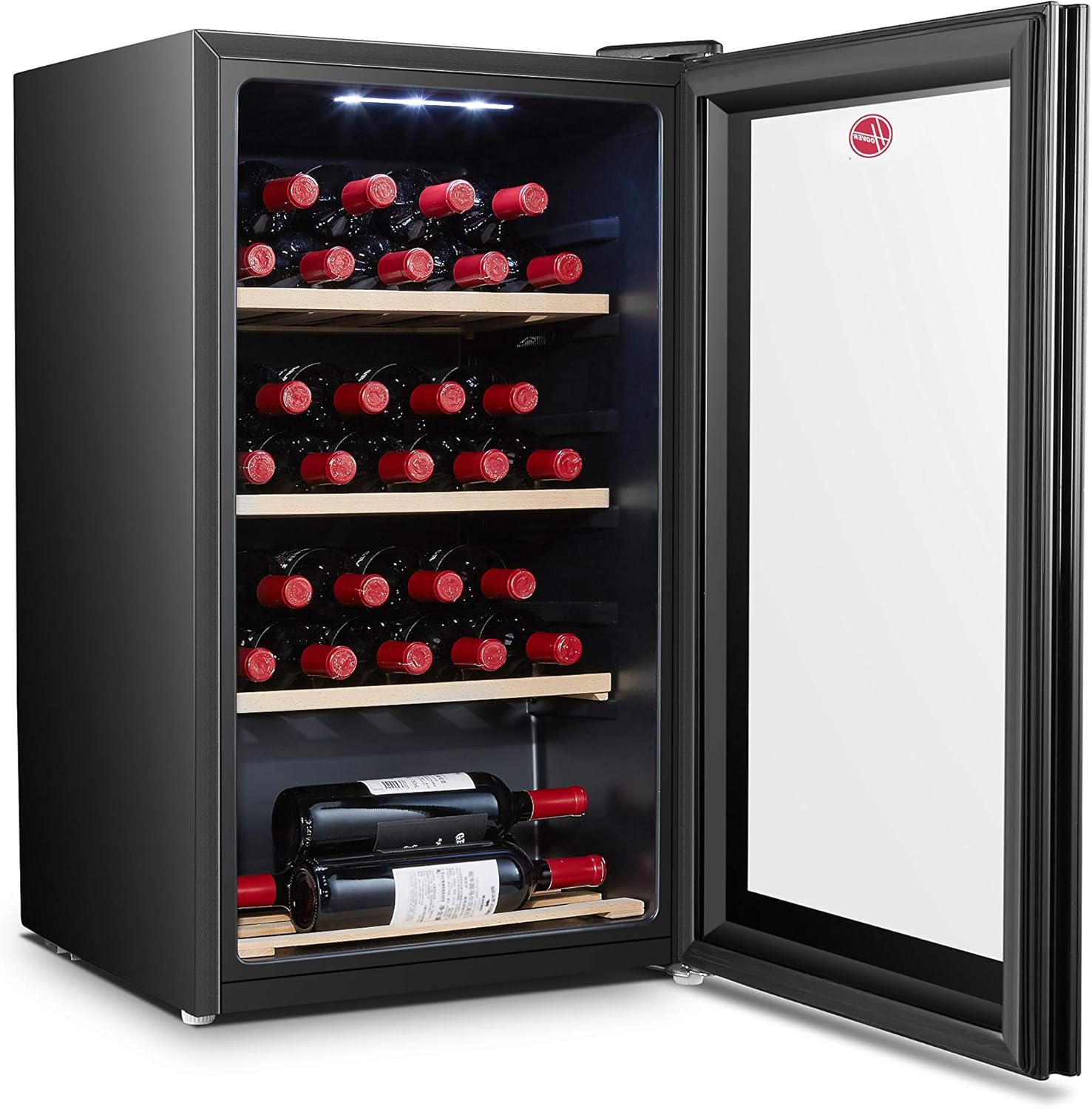 Hoover 150 Liters, 30 Bottles Free standing Wine cooler, Black HWC30BX, 1 Year Warranty Buy