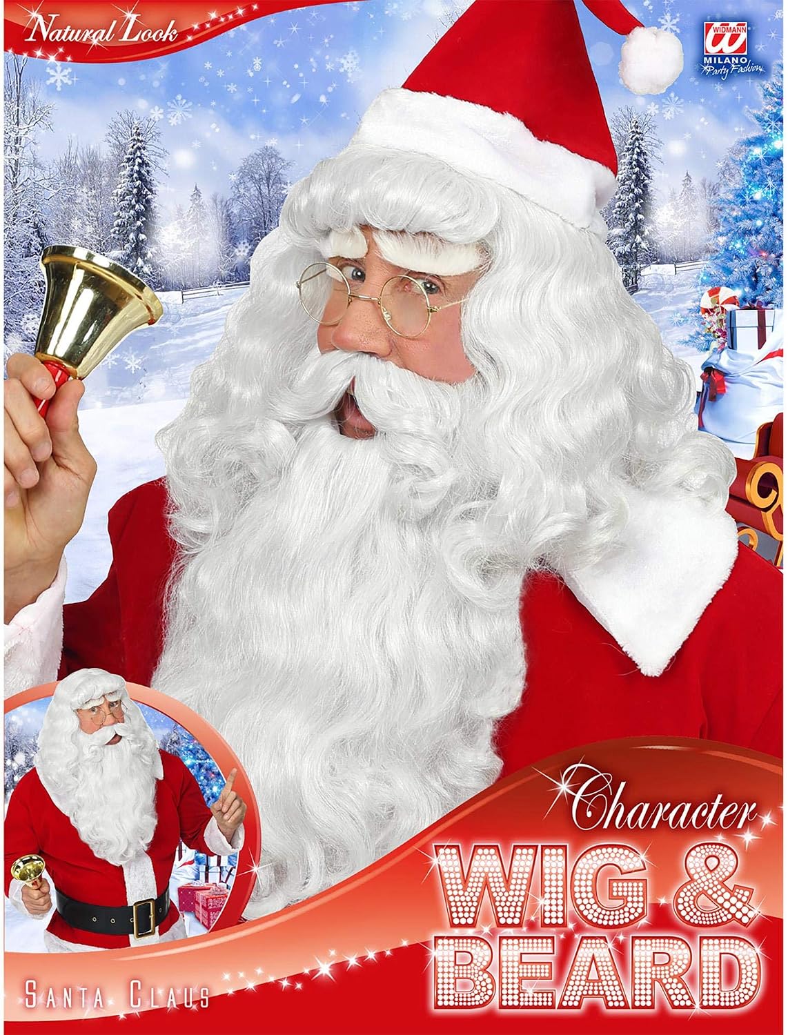 WIDMANN 46943 Santa Wig Beard and Moustache, White, white us - Image 3
