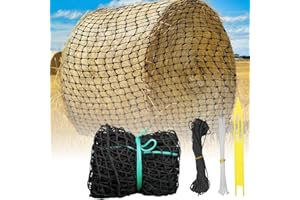 Noliven 5x5 ft Round Bale Hay Net, Round Bale Feeder Slower Feed Hay Net for Farm Countryside Horses and Goats