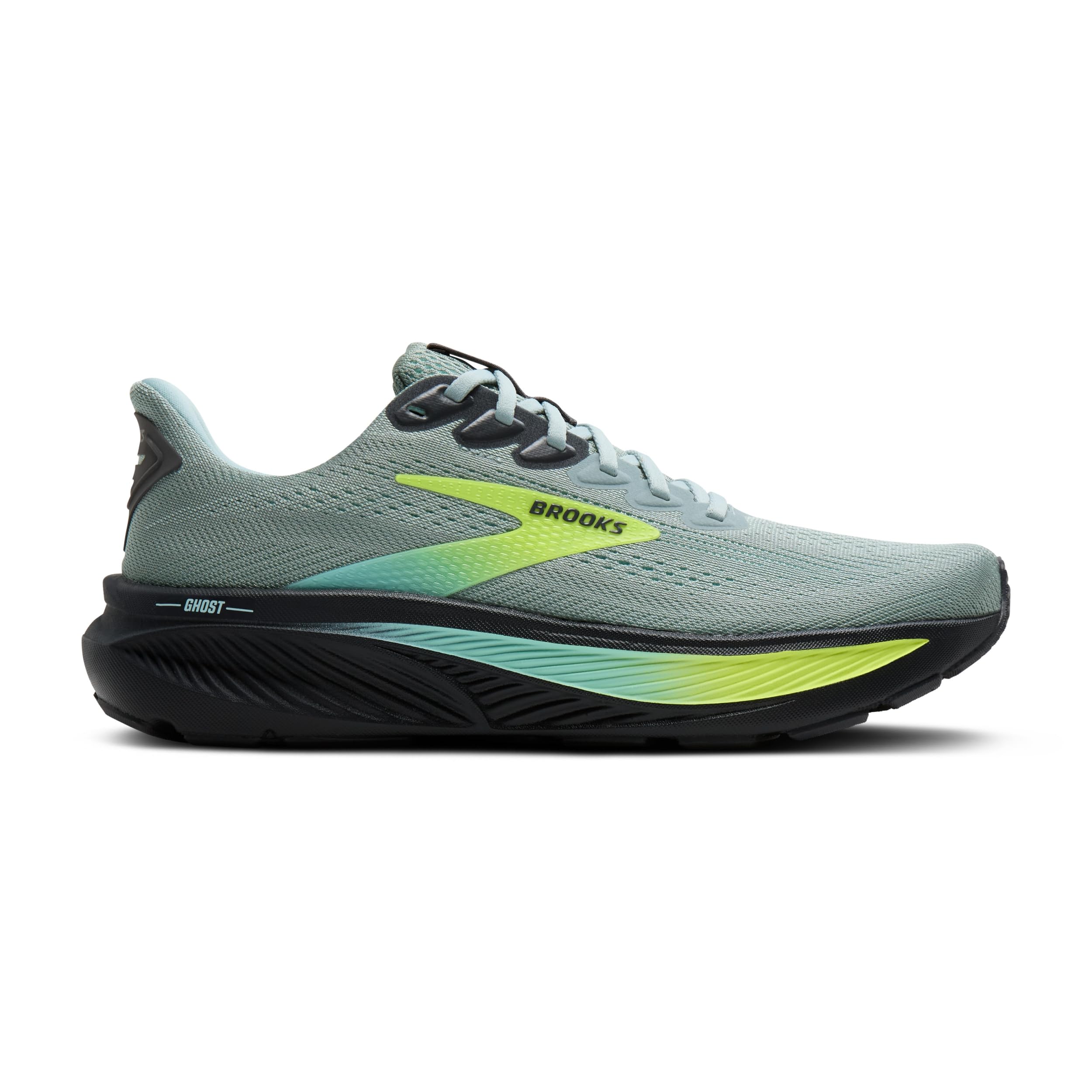 Brooks Men's Ghost 17Sneaker, Gray Mist Yucca Nightlife, 10.5 US Image