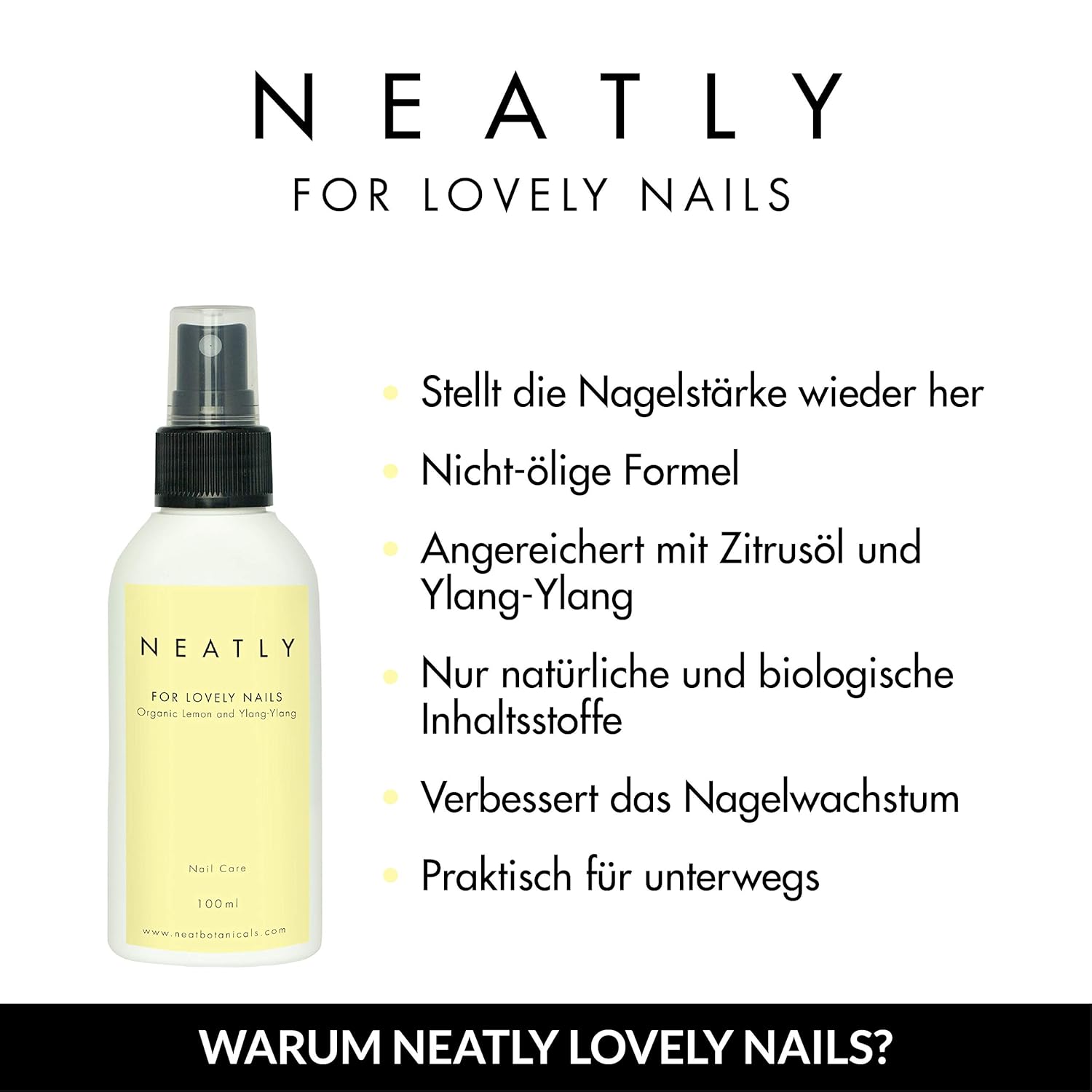 Neatly Lovely Nails I 3.38 Fl Oz I Nail and Cuticle Protector Spray I Long-Lasting Defence Against Damaged Brittle Nails I With Essential Ingredients Including Lemon Oil and Ylang-Ylang : Beauty