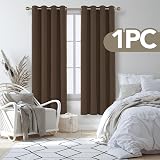 Deconovo Thermal Eyelet Blackout Curtain 52x72 Brown 1 Panel view 2