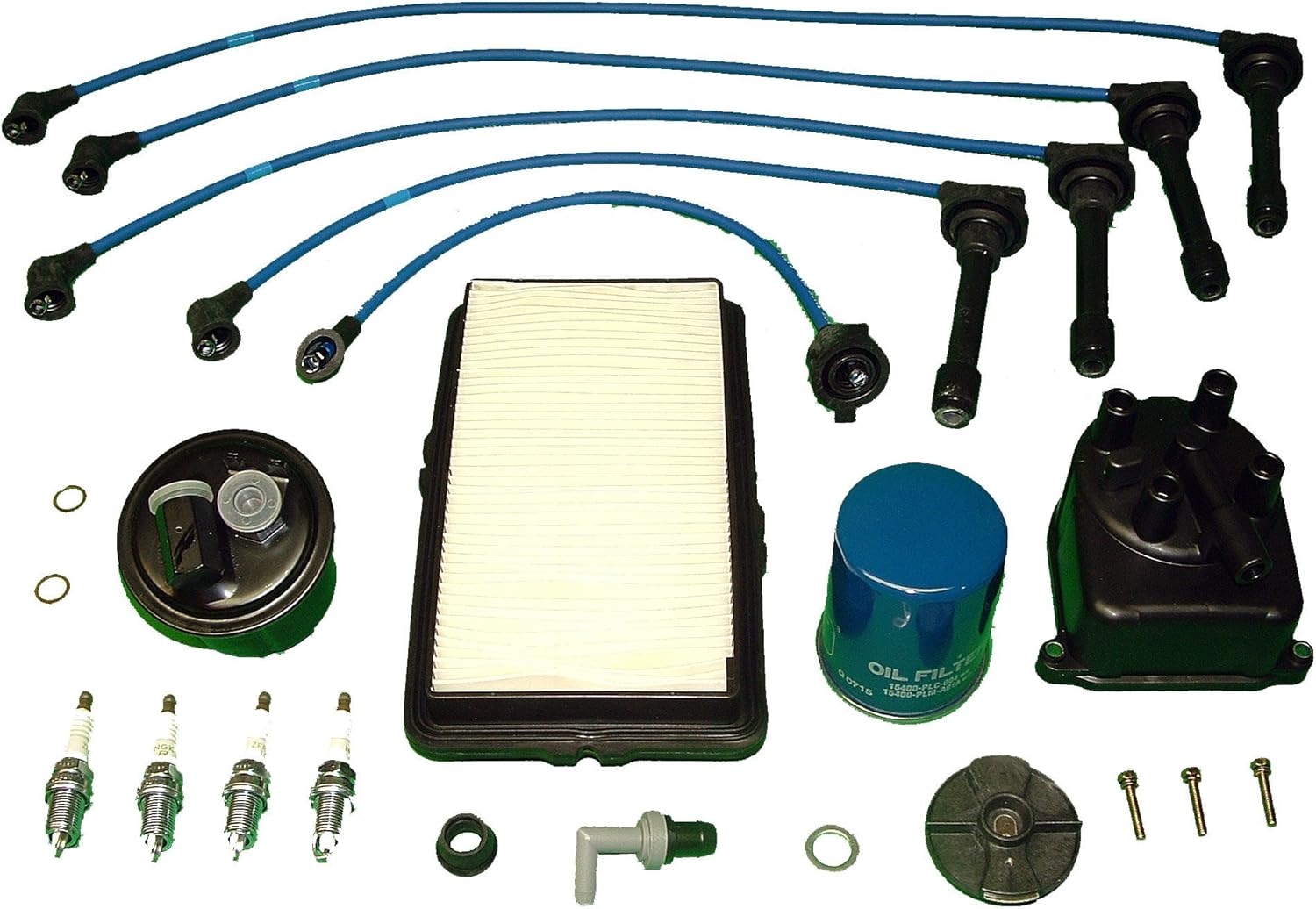 Amazon Com Tune Up Kit Replacement For Honda Accord Lx Dx Ex 1992 1993 Oil Air Fuel And Pcv Filters Japanese Distributor Cap And Ignition Rotor Ngk Wires And Ngk Spark Plugs Automotive