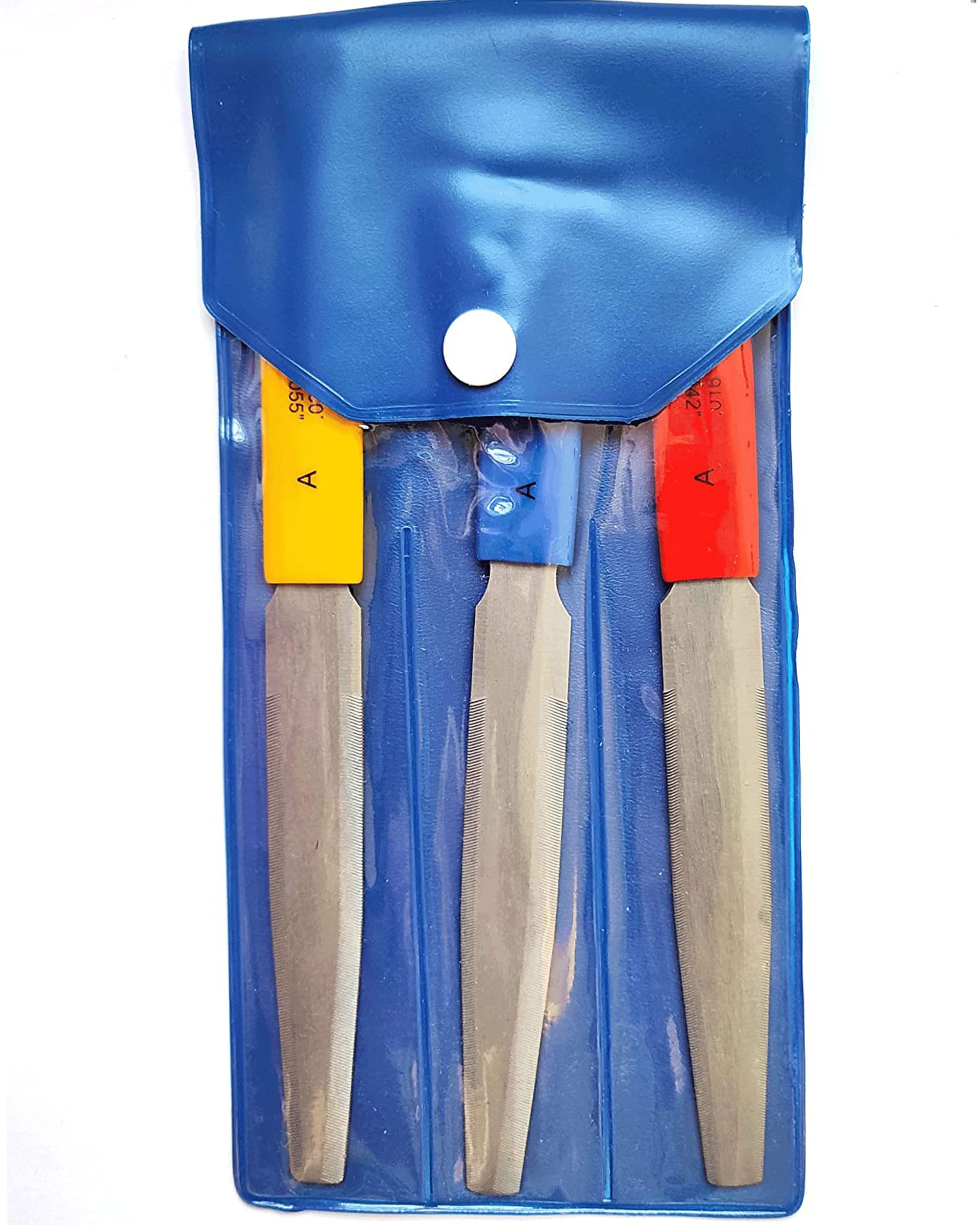 Bogart Double Edge Nut Slotting Files Maintenance Set Guitar Nut Files Luthier Tools for Acoustic Guitar Set 3Pcs