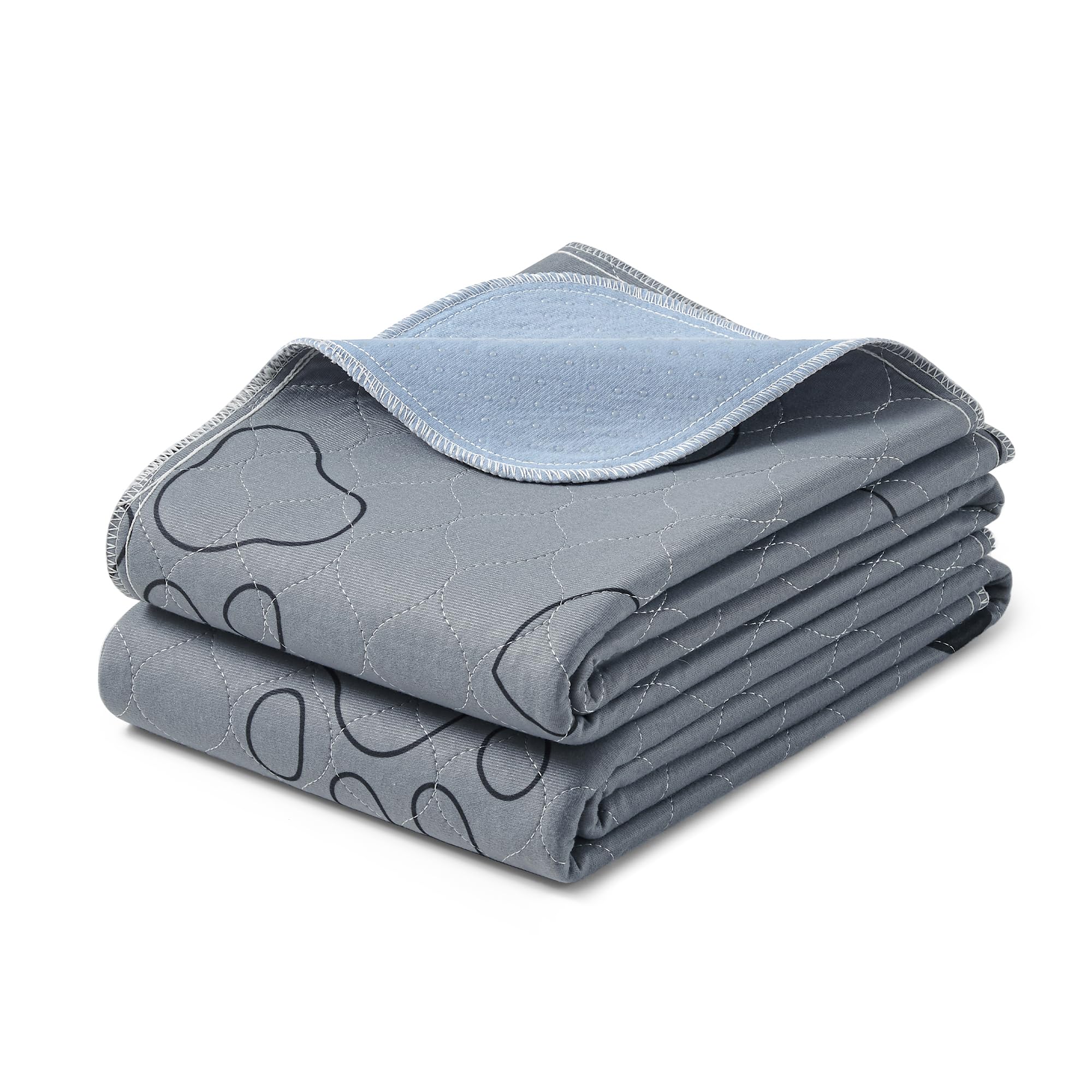 Feandrea Reusable Dog Training Pads, 2 Pack, Washable Puppy Pads, 122 x 91 cm, L, Waterproof Dog Pee Pads Pet Mat, Leakproof, Non-Slip, Super Absorbent, for Dogs, Cats, Rabbits, Grey PTD036G01