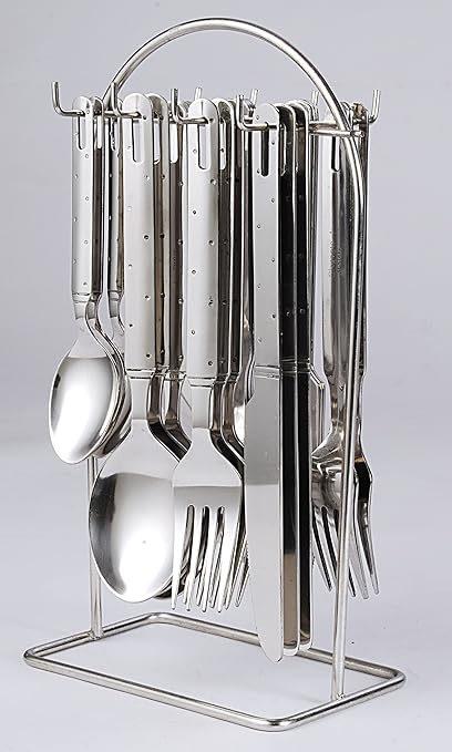 Elegante Ikon Dotted St. Steel Cutlery Set - 24 Pcs.