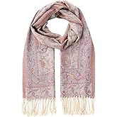 Umjetnost Womens Soft Silky Pashmina Rave Scarf Paisley Pattern Pashmina Shawl Wrap with Fringes