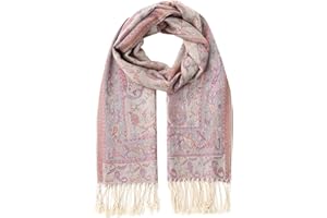Umjetnost Womens Soft Silky Pashmina Rave Scarf Paisley Pattern Pashmina Shawl Wrap with Fringes