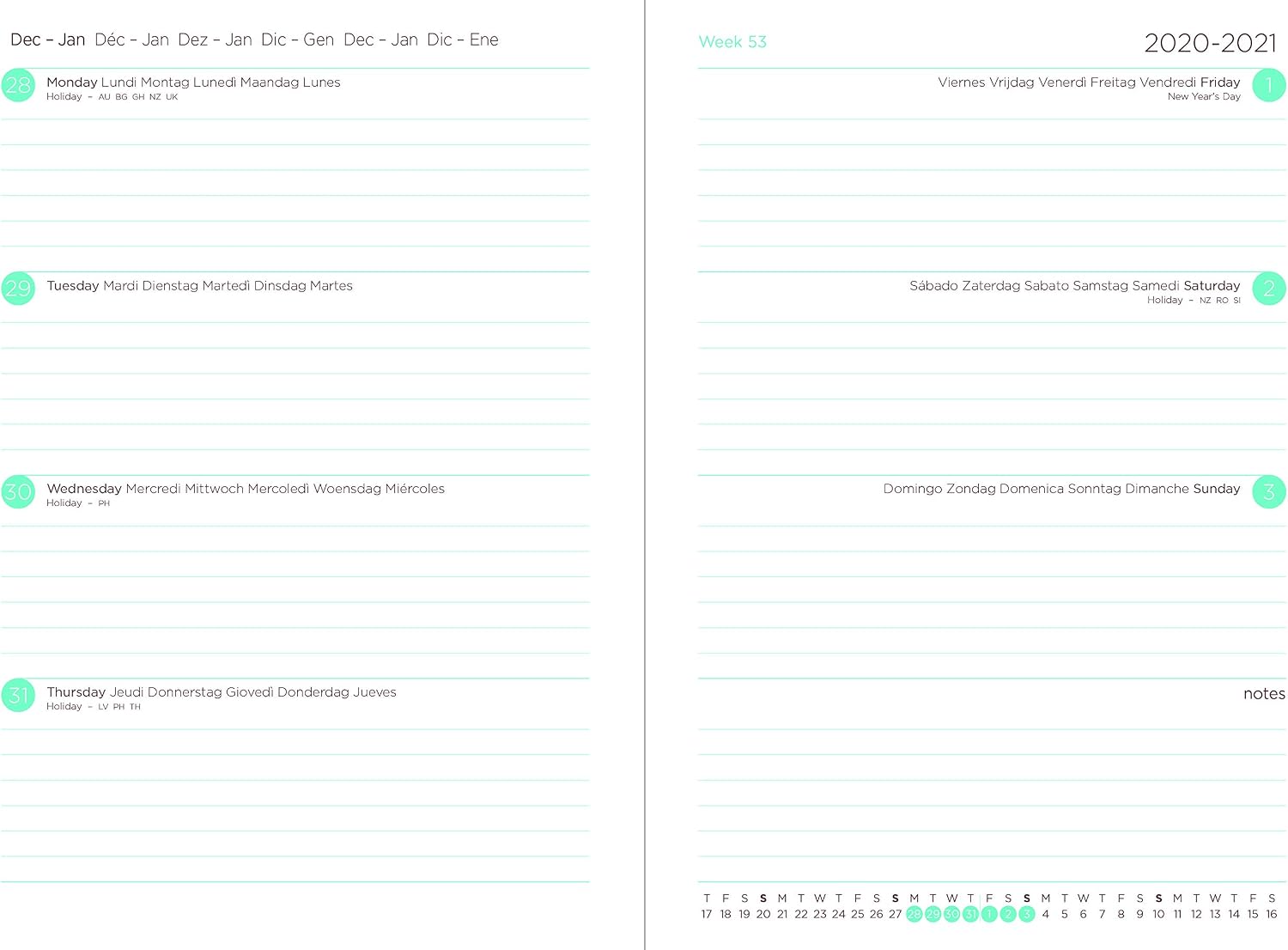 Letts Pastel A5 Week to View 2021 Diary - Lemon, 21-081176 - Image 3