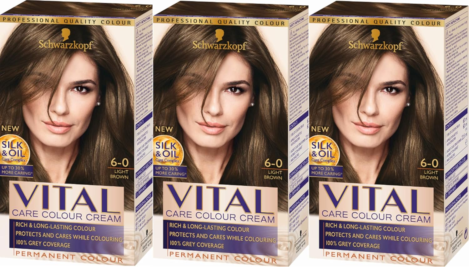 Schwarzkopf Vital Colours 60 Light Brown Permanent Hair Colouring Dye