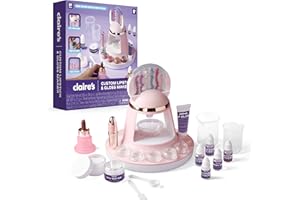 Claire's DIY Lipstick & Lip Gloss Making Kit, 97-Piece Real Makeup Arts & Crafts Set, Handmade Moisturizing Lip Glaze, Girl Toys & Cosmetic Products, Beauty & Science Gift, Ages 8+