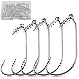 Twistlock Fishing Hooks - 50pcs Bass Fishing Worm