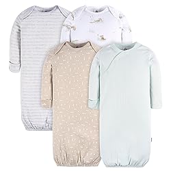 Gerber Baby 4-Pack Sleeper Gown, Eucalyptus