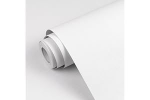 Qianglive White Contact Paper Solid White Peel and Stick Wallpaper 17.3"x120" Matte Self Adhesive Waterproof Vinyl Roll for Bathroom Kitchen Backsplash Cabinets Shelf Liners Drawers