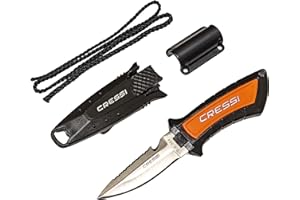 Cressi Short Blade Knife for Scuba Diving and Spearfishing with Quick-Release Sheath & Hose Holder - Lima: Designed in Italy