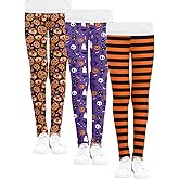 Multipack Halloween/Christmas Printed Girls' Leggings High Stretch Tights Toddlers Outdoor Sports Trousers 3-10Y