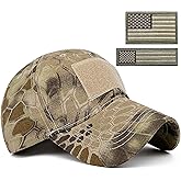 REDSHARKS Men American Flag Patch Tactical Camo Baseball Cap Women USA Flag Military Army Patriotic Operator Camouflage Hat
