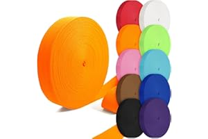 Grosun Cotton Webbing 1 inch 1.5 inch 2 inch Webbing Tote Strap Canvas Straps for Bags, 10 25 50 3.3 Yards Cotton Webbing