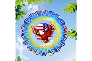 BRHTFM Wind Spinners Outdoor - Unique American Eagle Decor Gift, 3D Spinning Visuals, Weatherproof & Rustproof, Wind Spinner for Garden, Patio, Yard | Perfect for Homeowners & Nature Lovers