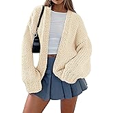 dowerme Women's Oversized Cardigan Sweaters 2025 Fall Fashion Open Front Long Sleeve Outerwear Chunky Knit Winter Coats