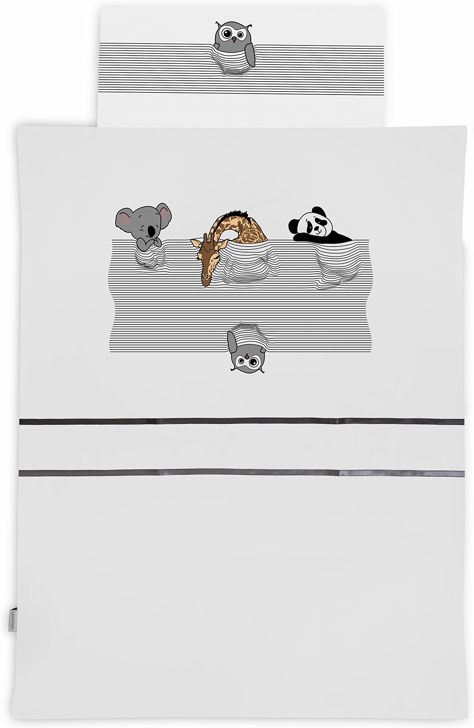 KempKids Duvet Quilt Cover and Pillowcase Set Size: 90 x 120 cm Baby Bedding - Sleeping animals