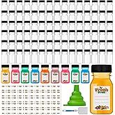 100 Pcs 4 oz Plastic Juice Shot Bottles with Caps, Clear Ginger Shots Bottle with Lids, Small Bottles for Liquids, 4 oz Plastic Reusable Leak Proof Mini Containers for Juice,Milk,Ginger,Whiskey,Water