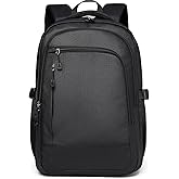 Outplea 15.6" Laptop Backpack for Men, 20L Small Stylish Travel Backpack with Anti-theft Pocket, Black