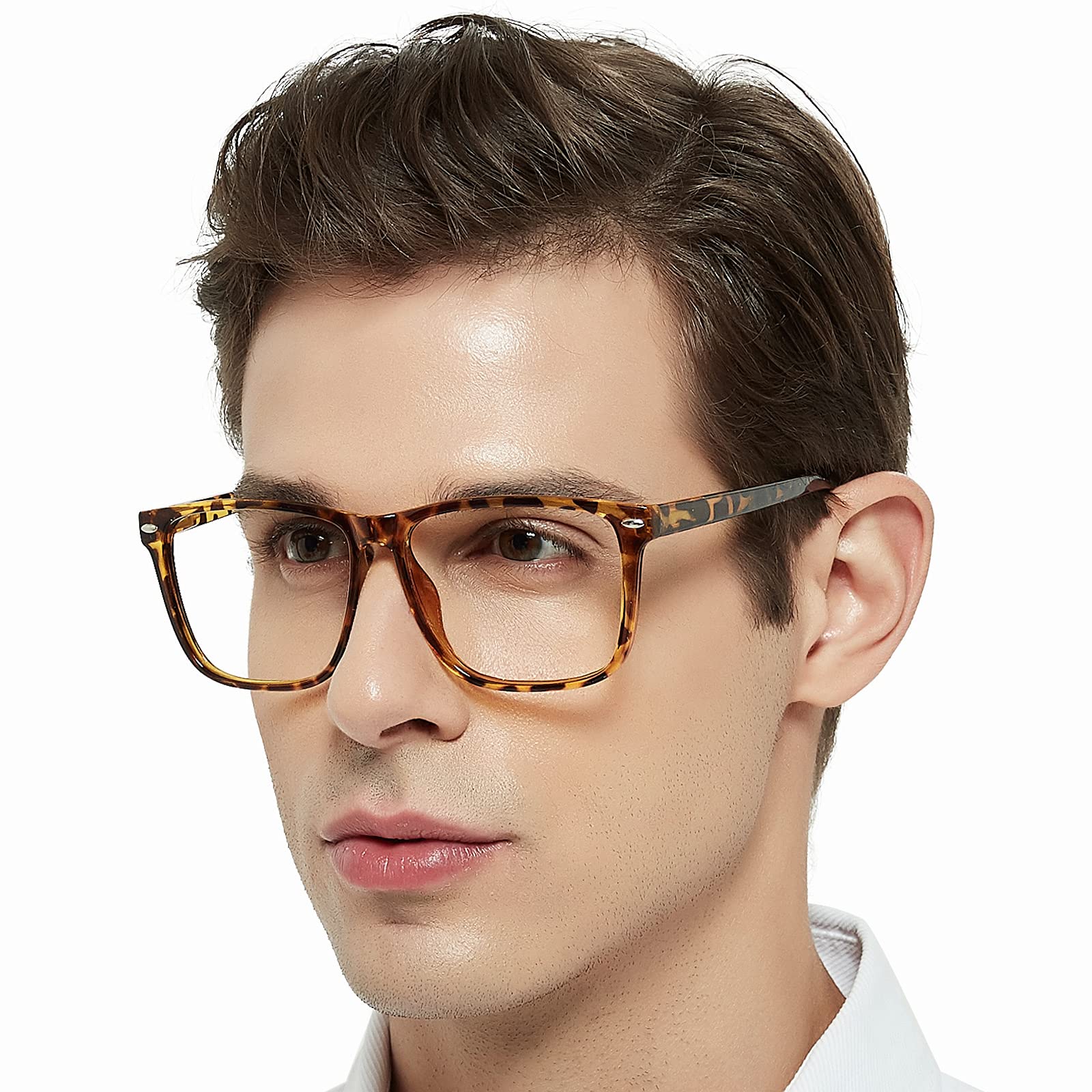 OCCI CHIARI Medium 2.5 Reading Glasses for Men, Classic Men's Readers, Rectangle Frame Glasses for Reading Spring Hinge (Tortoiseshell, 250)