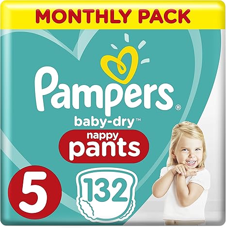 Pampers Baby Dry Size 5 132 Nappy Pants 12 17kg Easy On For