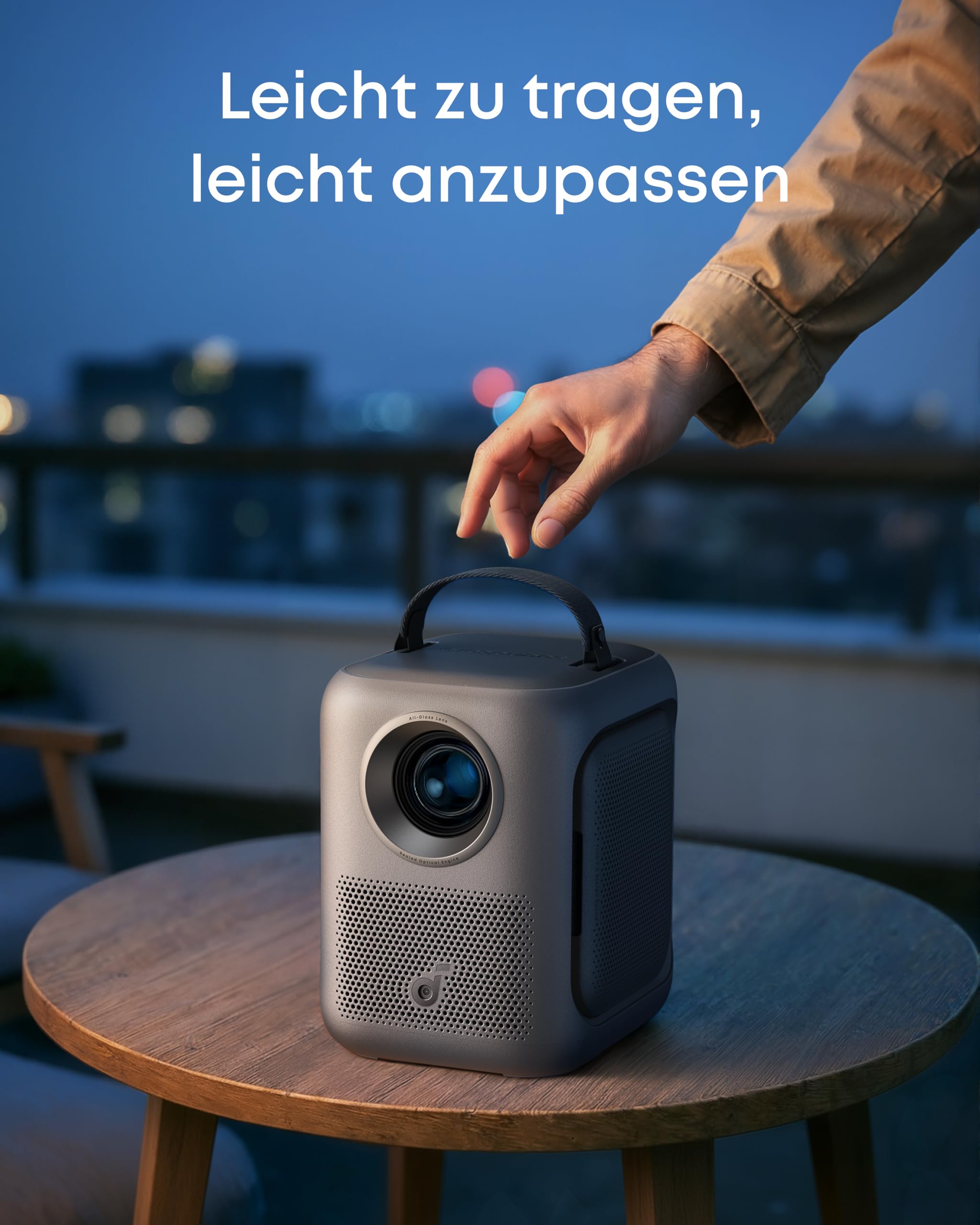 soundcore Nebula P1i Smart-Projektor mit WLAN und Bluetooth, drehbare Lautsprecher, 2.0 Dolby Audio, 380 ANSI-Lumen, Full HD 1080p, Vollglas-Objektiv, duale 10W Stereo-Lautsprecher, Google TV, tragbar 6