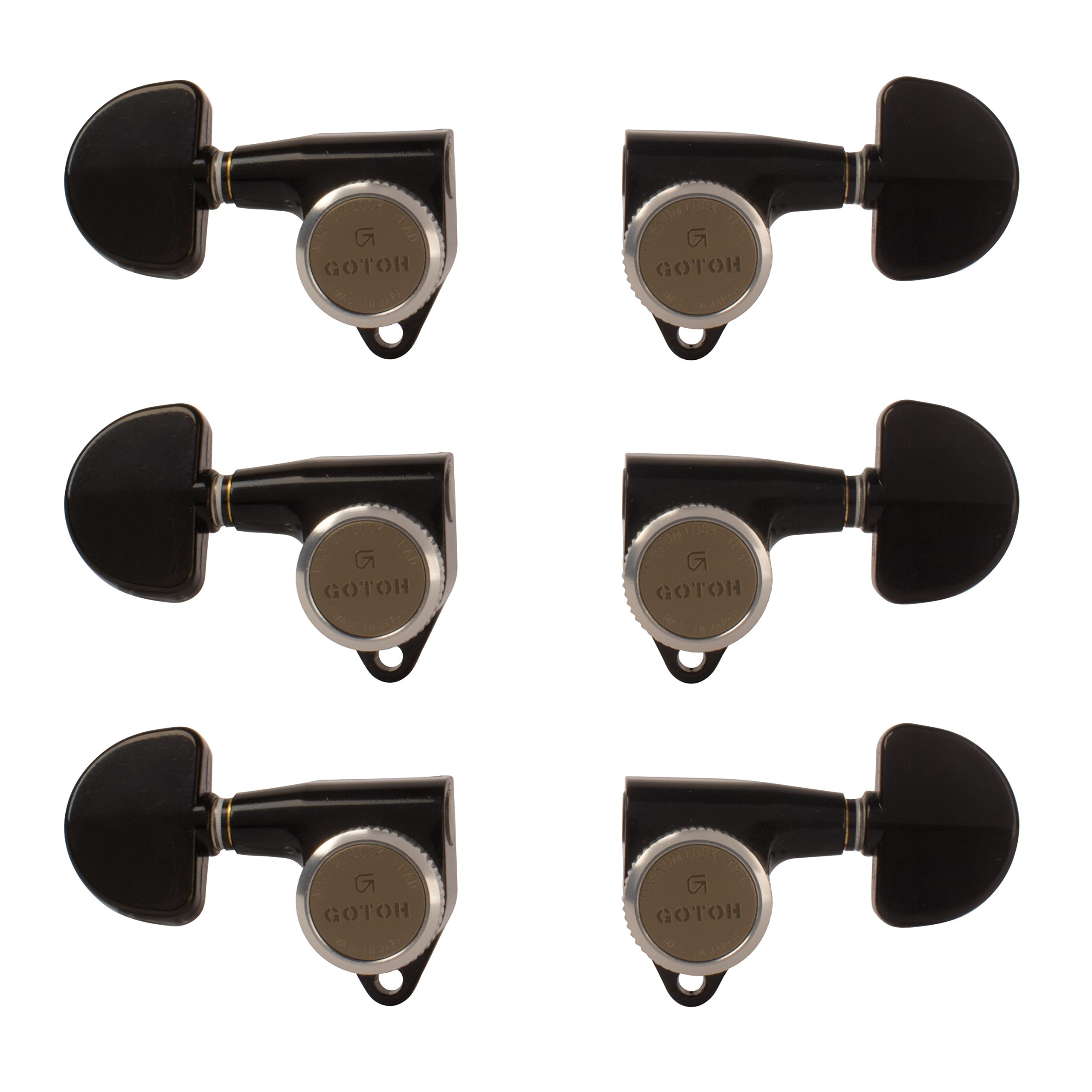 Gotoh Magnum Lock-Trad 3+3 Guitar Tuners, Black