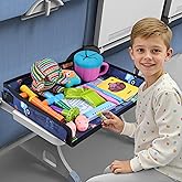 Kids Tray Table Cover,Airplane Travel Essentials for Kids, Toddlers, Adults, Airplane Must Haves, Plane Travel Essential, Travel Tray for Plane Train,(Dark Blue)