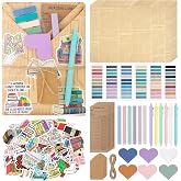 6 Set Blind Date with a Book Supplies, DIY Book Lovers Gifts Including Kraft Paper Index Tabs Reading List Bookmark Heart-Shape Bookmark Kraft Tags Ballpoint Pens Highlighters and 50 x Book Stickers