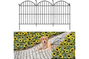 GILPWA 32 Panels Garden Fence, 34ft x 23in Animal Barrier Fences for Rabbits Dogs, Rustproof Metal Gardens Border Fencing, Arched Decorative Flower Bed Edging Barriers for Outdoor Yard Patio