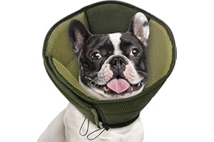 AOFITEE Dog Cone - Soft Dog Cone to Stop Licking, Comfy Cones for Dogs After Surgery, Adjustable Dogs Cones Collar Elizabethan Pet E-Collar for Medium Pets, Pet Recovery Collar, Army Green Medium