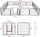 costoffs Extra Large Pet Playpen 16 Panels 60cm High Black Metal Fence view 4