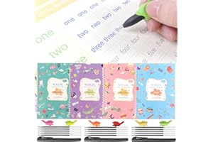 YAMMI Reusable Magic Practice Copybook for Kids - Grooved Handwriting Practice Copybook for Preschool Kids 3-8, Learning Handwriting Tools Kit with Pens (Upgraded Version)