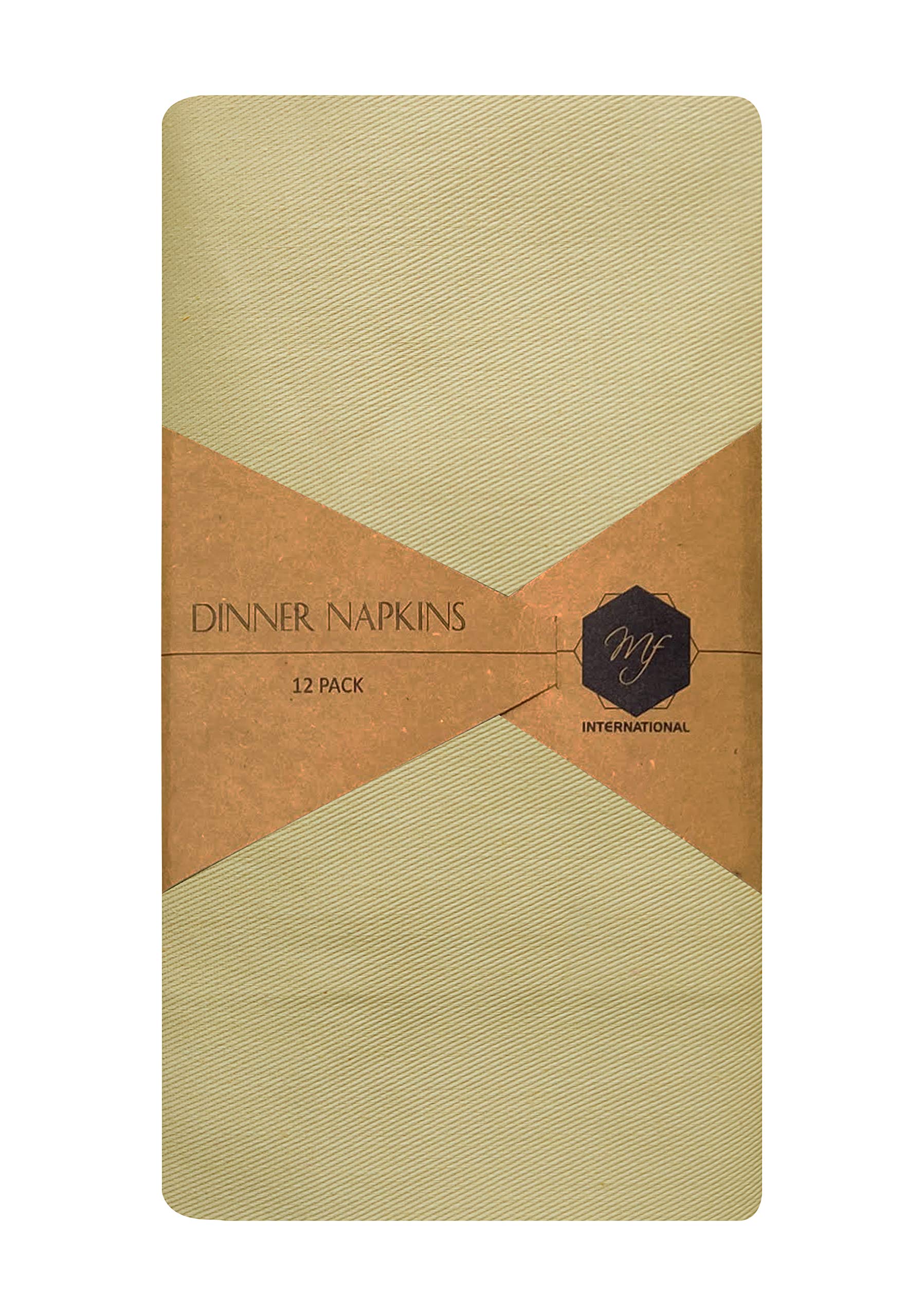 Dinner Napkins | Cloth Napkins | Hotel Napkins | Table Napkins | Premium Hotel Quality | Set of 12 | Cotton Polyester Blend | 18 x 18 in / 45 x 45 cm | Soft, Absorbent, Reusable, Durable (Ivory)