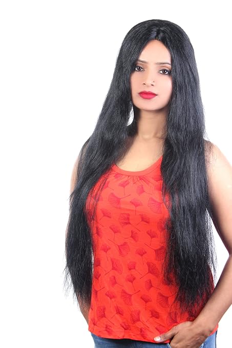 Buy Ritzkart Hair Wig Indian Synthetic Matt Finishing Black Strait