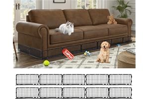 LEICHTEN 14 Pcs 203" Length in Total Under Couch Blocker, Under Bed Blocker for Pets Stop Pets & Toys from Hiding Under Furniture, Detachable Assembleable Under the Couch Blocker for Sofa Bed Couch, Black