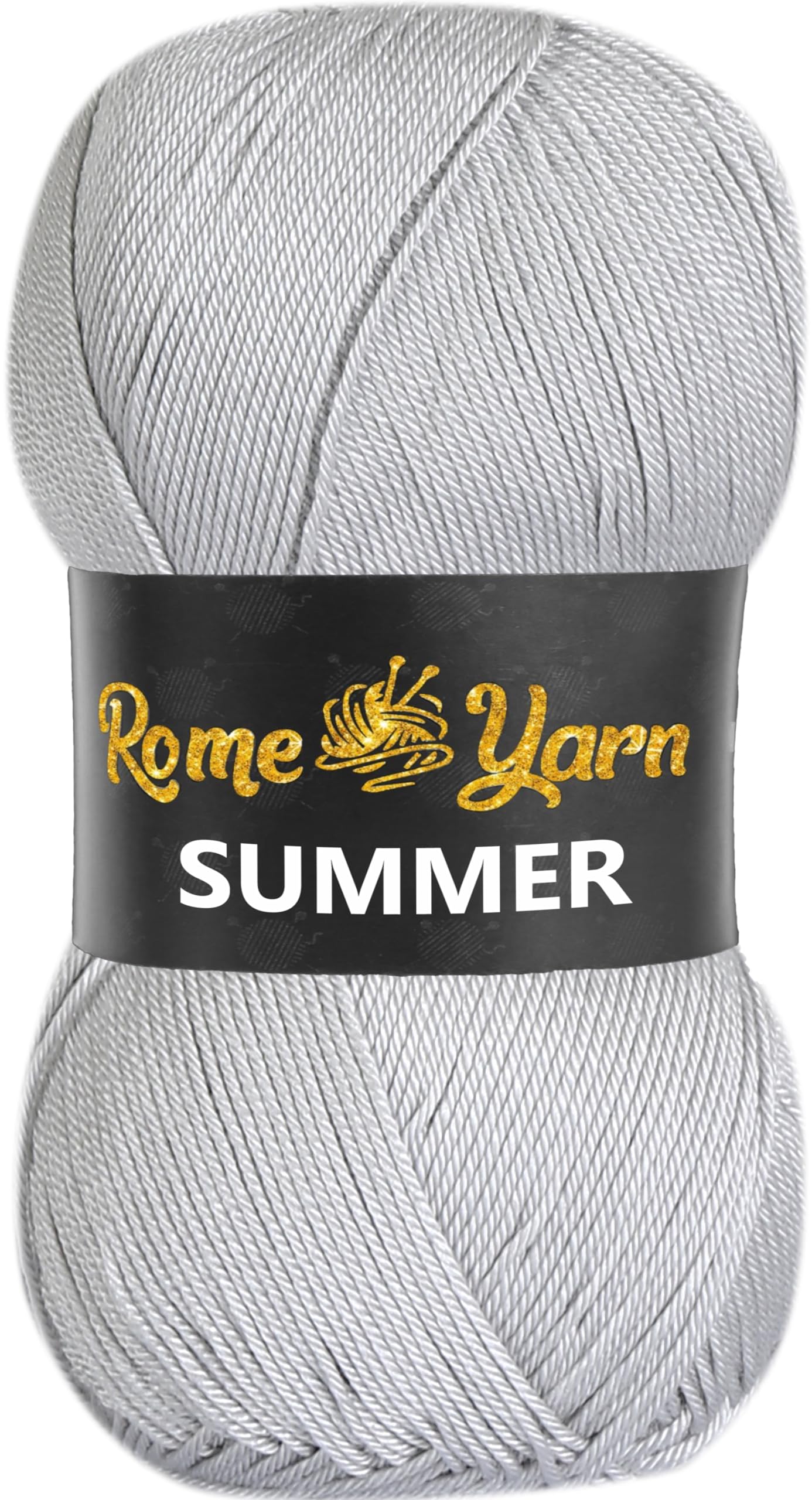 Rome Yarn Summer Yarn | Silk Effect | #2 Fine | 100 g | 350 m | Anti-Pilling Acrylic Yarn | Knitting Thread Crochet Art Lace Craft (1 Pack, 941 Grey)
