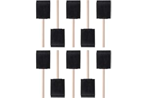 WAFJAMF 10 Pack Poly Foam Paint Brushes 2 Inch Sponge Painting Brushes Wood Handle Paint Sponges Set for Painting Cleaning