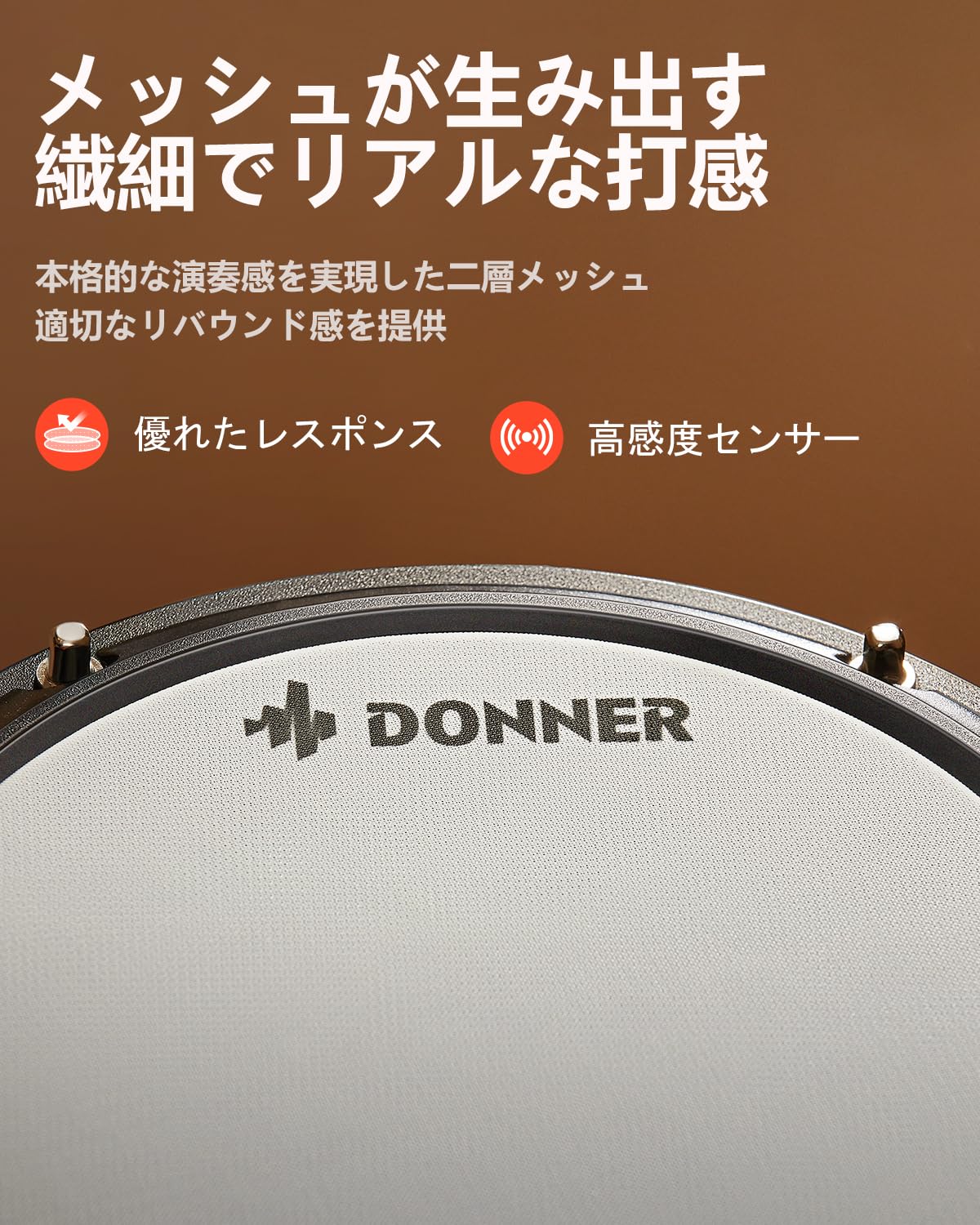 Donner DED-80 Electronic Drum Set, Mesh, Home Practice, Foldable, Small, Drum Throw, Stick, Headphones, Audio Cable, Deluxe Mesh Kit, Christmas, New Year, Gift, For Kids, Beginners, Adults, Students,