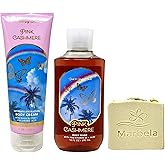 Bath & Body Works Pink Cashmere Body Cream and Body Wash Duo Set with a Wild Jasmine Bar Soap - Full Size