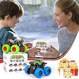 m zimoon Monster Inertia Truck 2 Pack Off Road Vehicles 360° Flip Blue Green view 7