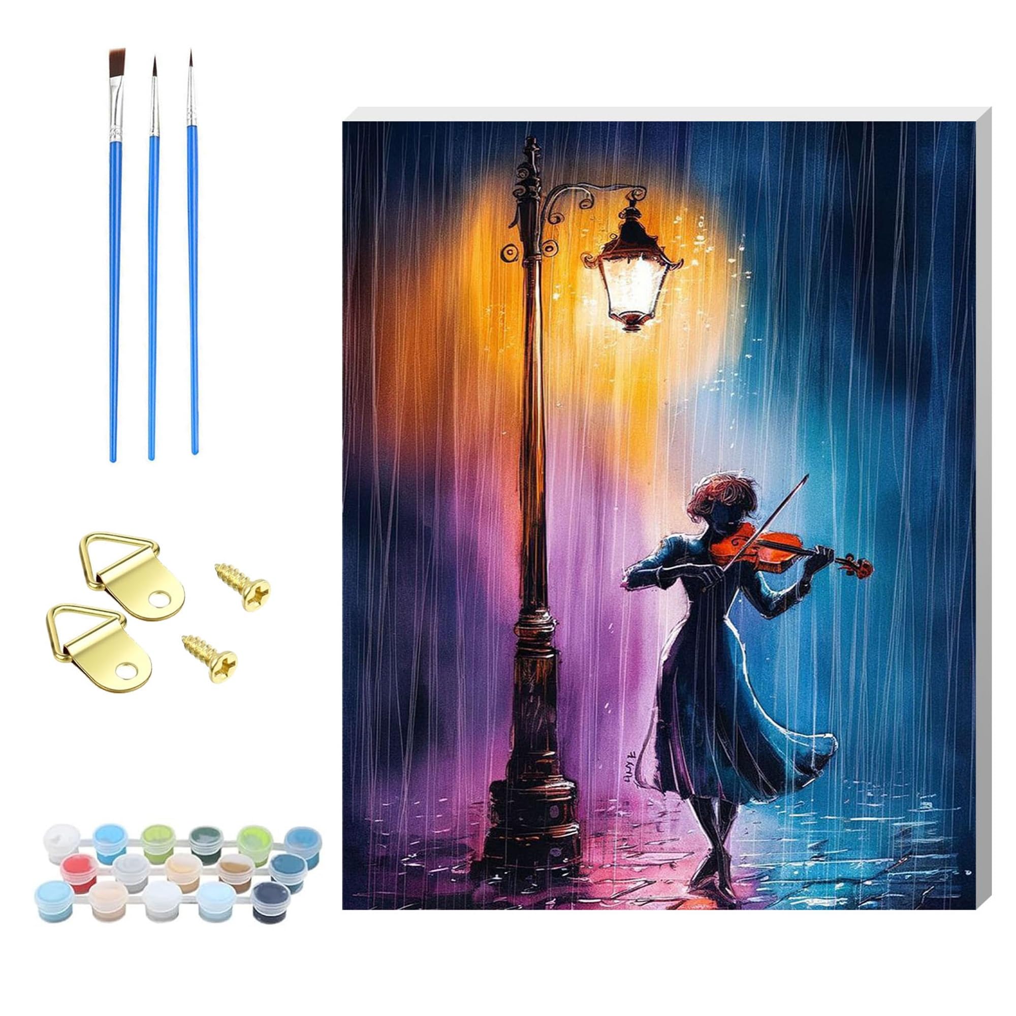 HEFEIS Adults Paint by Number Kits,Framed Painting by Numbers Kits on Canvas,Color by Numbers Adult Acrylic Watercolor Gifts for Friends Wall Decor (Girl) — image 1